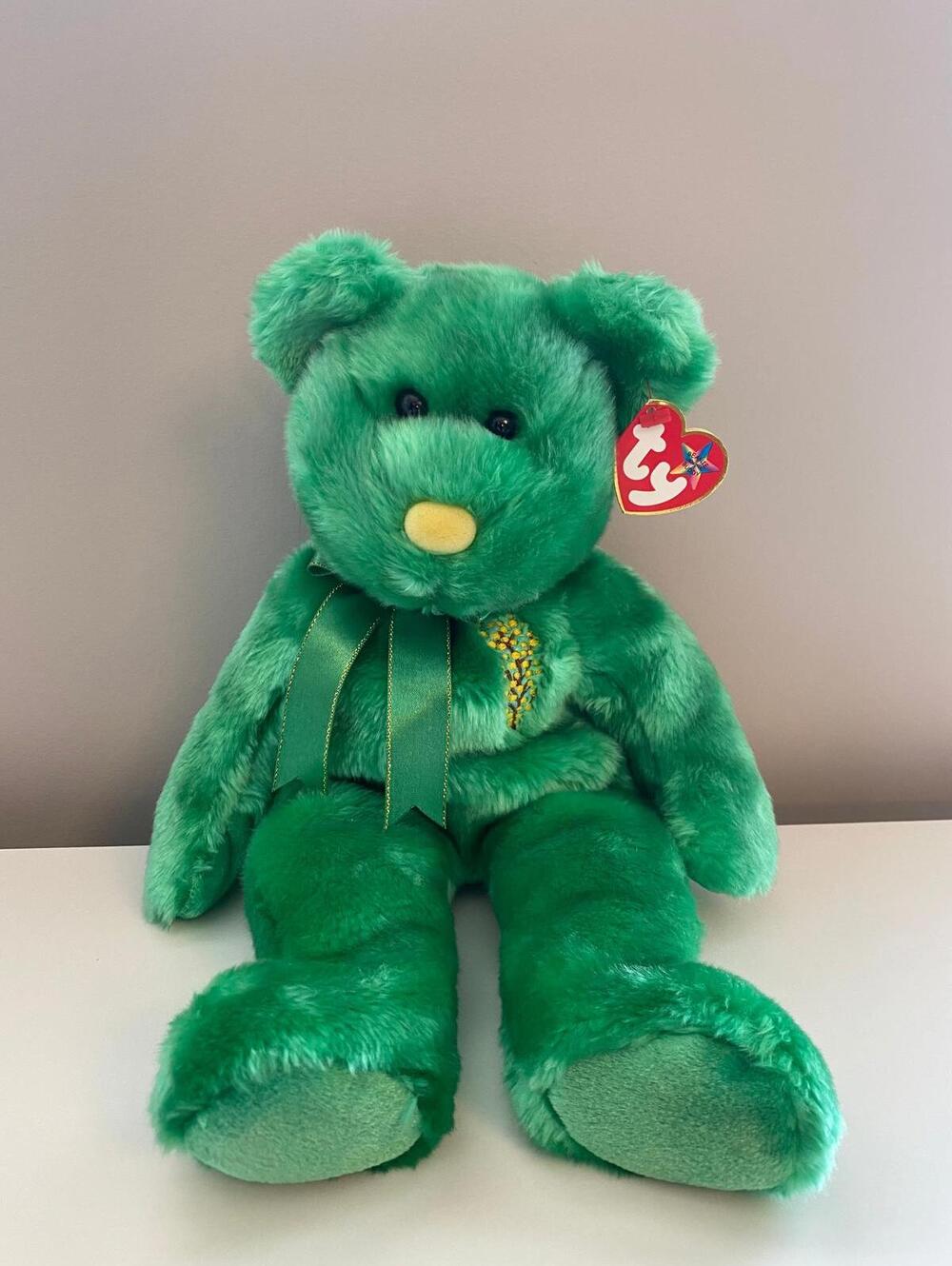 Ty Beanie Buddy “Wattlie” the Green Bear - Australian Exclusive! (13.5 inch)
